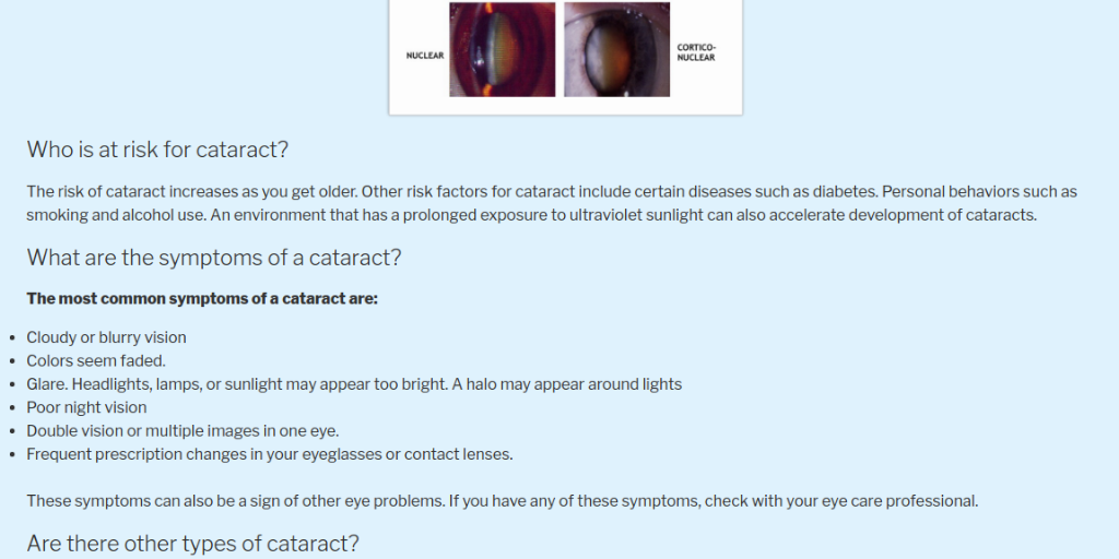 Cataract Surgery in Dubai - Infogram