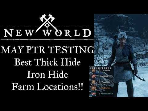 New World -May PTR- Best Thick Hide Farm Locations! Armoring Leveling just got a lot easier!